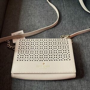 Kate Spade White Crossbody Bag with Cutout Design